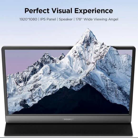 LIKE NEW 15.6″ Portable Monitor by KOORUI | Full HD Second Screen - Picture 3 of 5